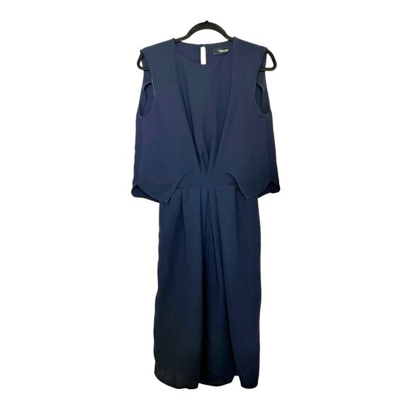 Rachel Comey Cut Out Cape Dress in Navy Size 4 - Picture 1 of 5